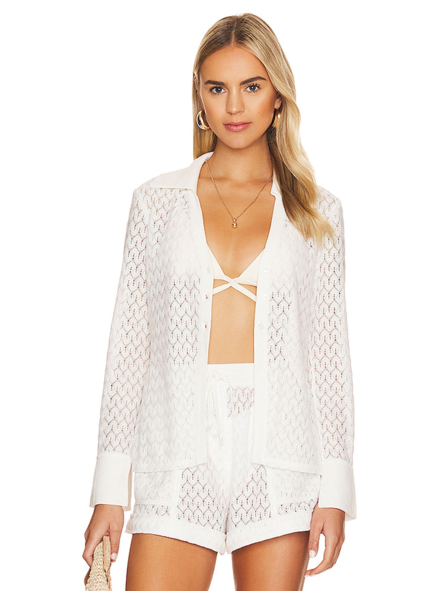 tyler crochet lace cover up collared cardigan