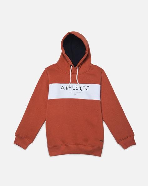 typographic hoodie with drawstrings