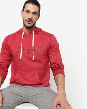 typographic hoodie with pockets
