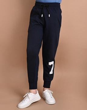 typographic jogger with drawstrings