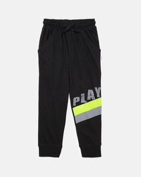 typographic joggers with slip pockets