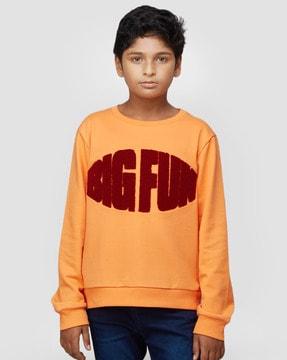 typographic pattern crew-neck sweatshirt