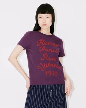 typographic print cotton t-shirt