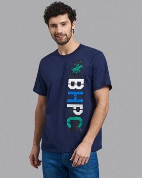typographic print crew- neck t-shirt