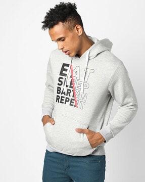 typographic print hooded sweatshirt