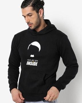 typographic print hooded sweatshirt