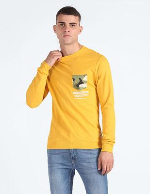 typographic print patch pocket sweatshirt