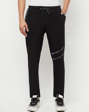 typographic print track pant with side pockets