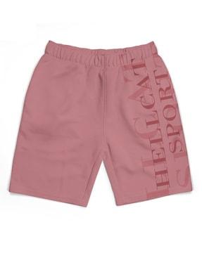 typographic shorts with elasticated waistband