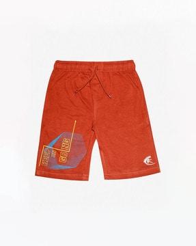typographic shorts with slip pockets