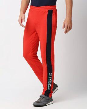 typographic track pants with elasticated waist