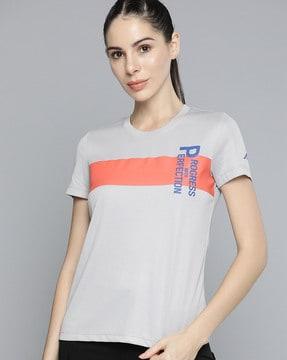 typographic  print crew-neck t-shirt