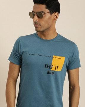 typographic  printed regular fit t-shirt