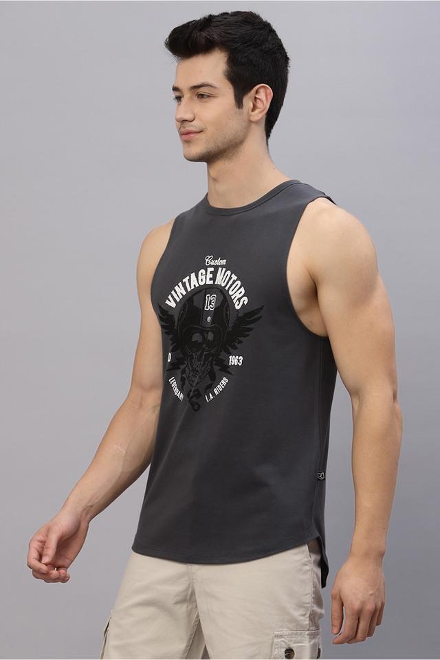 typographic cotton mens vest