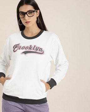 typographic crew-neck oversized sweatshirt