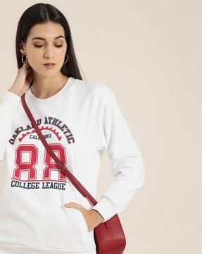 typographic crew-neck oversized sweatshirt