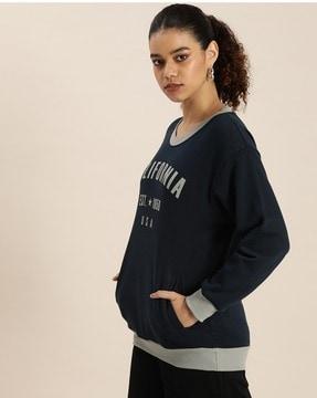 typographic crew-neck oversized sweatshirt