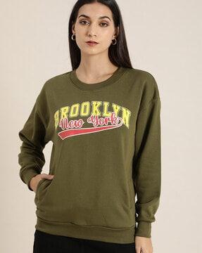 typographic crew-neck oversized sweatshirt