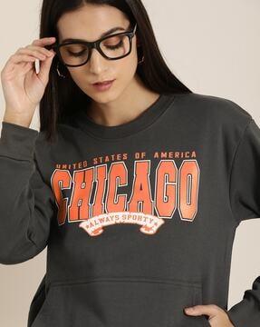 typographic crew-neck oversized sweatshirt