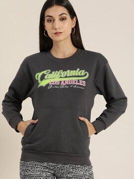 typographic crew-neck oversized sweatshirt