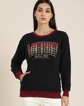 typographic crew-neck oversized sweatshirt