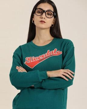 typographic crew-neck oversized sweatshirt