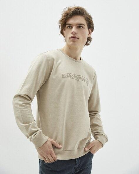 typographic embossed crew-neck sweatshirt