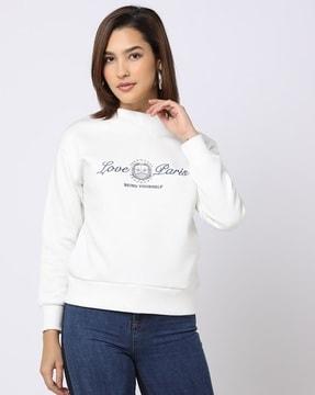 typographic embroidered sweatshirt