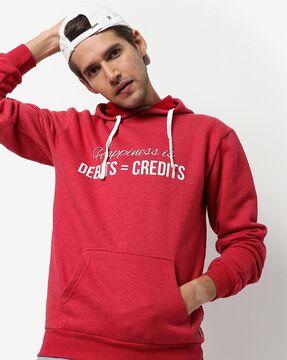 typographic hoodie with pockets