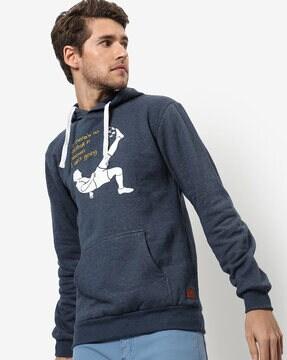 typographic hoodie with pockets