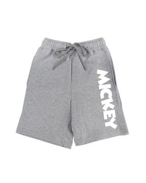 typographic mid-rise shorts