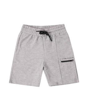 typographic mid rise shorts