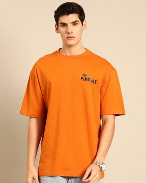 typographic oversized fit crew- neck t-shirt