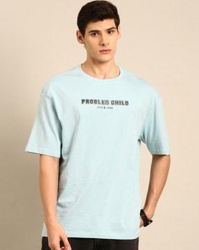 typographic oversized fit crew- neck t-shirt