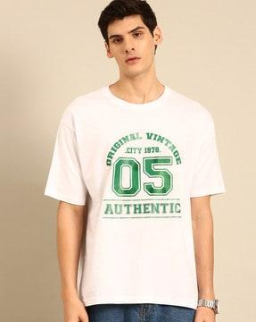 typographic oversized fit crew- neck t-shirt