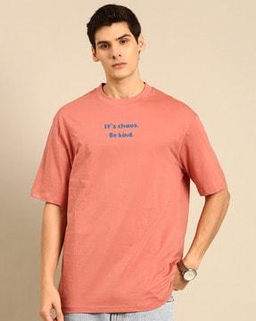 typographic oversized fit crew- neck t-shirt