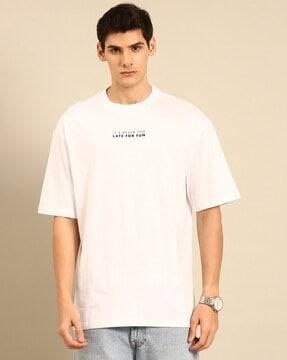 typographic oversized fit crew- neck t-shirt