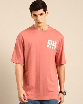 typographic oversized fit crew- neck t-shirt