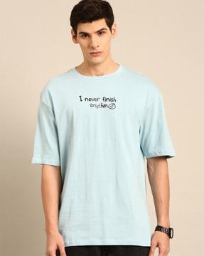 typographic oversized fit crew- neck t-shirt