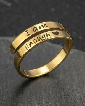 typographic pattern gold-plated ring