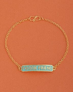 typographic pattern link bracelet