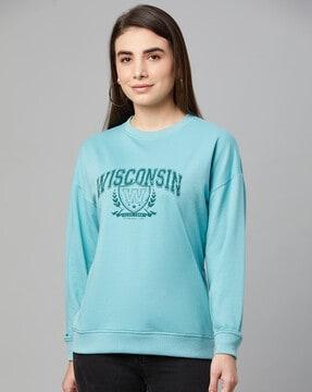 typographic print  pullover sweatshirt