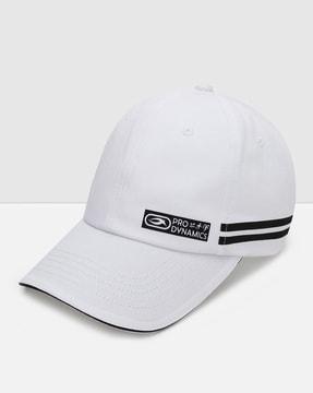 typographic print baseball cap with buckle closure