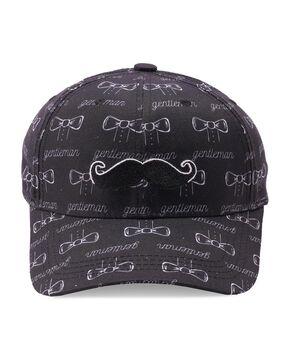 typographic print baseball cap