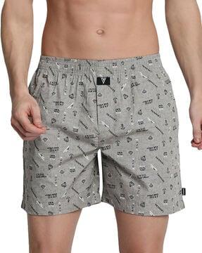 typographic print boxers with elasticated waist