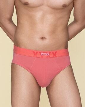 typographic print brief with elasticated waistband