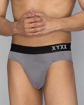 typographic print briefs with elasticated waistband