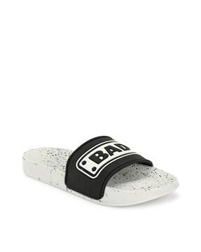 typographic print casual slides