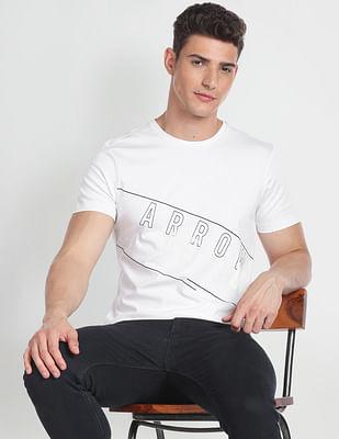 typographic print cotton blend t-shirt