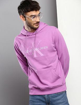 typographic print cotton hoodie